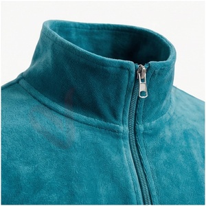 Conjunto Deportivo Unisex Color Verde Azulado, Manga Larga, Cuello Alto, Cierre Frontal, Color Sólido, Transpirable, Corte Regular, Ropa Casual de Otoño - Product Image 4