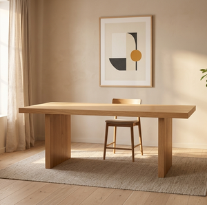 Table à manger élégante Tania, teck de haute qualité, design moderne, table centrale, hôtel boutique, appartement - Product Image 1