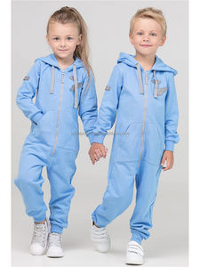 Combinaison d'hiver en molleton de coton respirante et écologique unisexe pour garçons, filles et jeunes, avec broderie personnalisée, sportive et à capuche, une pièce - Product Image 2