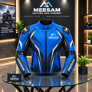 Chaqueta de Motociclista de Cuero Perforado para Hombre, Roja, Negra y Blanca, Equipamiento de Carreras - Product Image 6