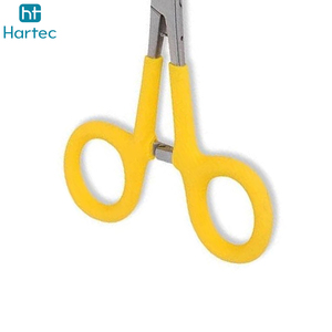 Pince de pêche jaune vif en acier inoxydable avec revêtement en caoutchouc, à mâchoires droites, type hémostatique, pour l'extraction profonde des hameçons - Product Image 5