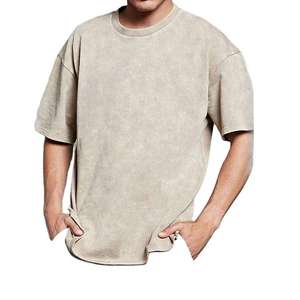 เสื้อยืดผู้ชายไซส์ใหญ่ สีเทาฟอก ผ้าฝ้าย แขนสั้น คอกลม สไตล์ลำลอง ระบายอากาศได้ดี โลโก้ด้านหน้า สีพื้น ย้อมสีทั้งตัว ทรงปกติ - Product Image 5