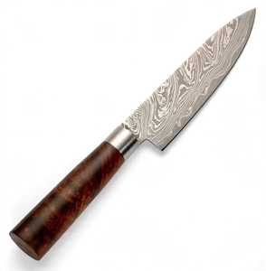 Couteau de chef en acier damas fait main sur mesure, style japonais Santoku, couteau de cuisine - Product Image 3