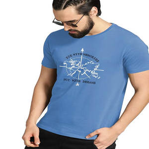 Logo personnalisé vintage 100% coton de haute qualité manches courtes Dtg impression col rond T-shirt de fitness pour hommes - Product Image 2