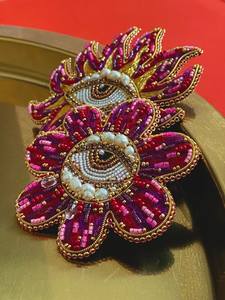 MD HANDICRAFTS Designer Sunflower Embroidery Beaded Brooch <b>for</b> Unisex Use on <b>Wedding</b> Occasions Jackets Scarves and <b>Hats</b> - Product Image 5