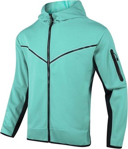 Conjunto deportivo con capucha para hombre, chaqueta con cremallera completa y pantalones, ropa deportiva de secado rápido, proveedor de ropa OEM - Product Image 1