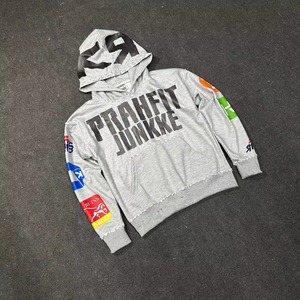 Sudadera con capucha de invierno para hombre, de poliéster/algodón, con cremallera, estilo francés, gruesa, extragrande, con estampado, elegante - Product Image 1