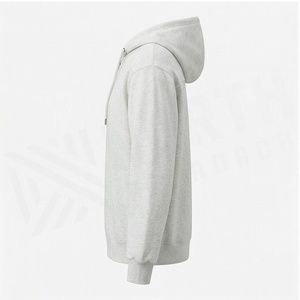 Sweat-shirt à capuche pour homme, fermeture éclair quart de tour, coupe classique, couleur unie, pull en molleton décontracté, vêtement d'automne - Product Image 3