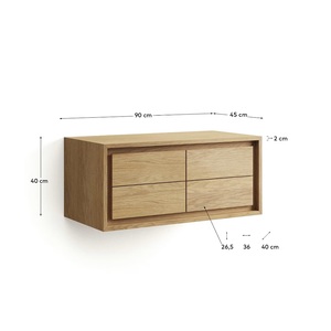 Unfinished Solid Teak Modern Bathroom Vanity <b>Cabinet</b> <b>Wall</b>-<b>Mounted</b> Floating Direct Factory Custom Wood Furniture Manufacturer - Product Image 2