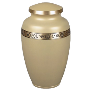 Urne funéraire en laiton poli gravé gris pour cendres humaines adultes, style américain/européen - Product Image 5