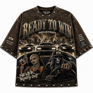 T-shirt Homme Oversize Streetwear READY TO WIN INDUSTRIES à Manches Courtes, Motif Imprimé, Col Rond, en Polyester Tissé - Product Image 1