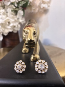 <b>Crystal</b> Rhinestone Flower <b>Earrings</b> 22K Gold Plated Luxury <b>Studs</b> for Women-Party & Gift Jewelry - Product Image 4