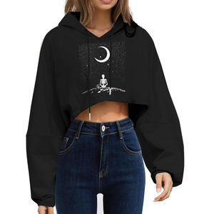 Sudadera Corta con Capucha para Mujer, Diseño Sólido, Sudadera con Logotipo Estampado en la Parte Delantera, Última Moda Personalizada - Product Image 1