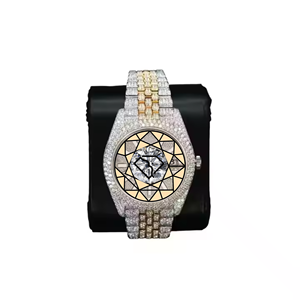 Unisex Stainless Steel Quartz <b>Watch</b> with Lab Diamond Dial Sapphire Crystal Polygon <b>Case</b> Analog Display and Deployment Clasp - Product Image 4