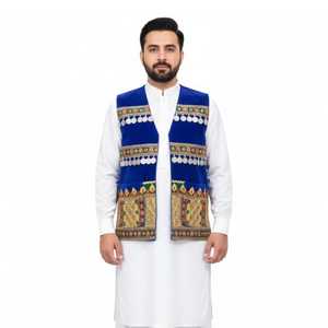 Chaleco Afgano Clásico para Hombre, Hecho a Mano, Transpirable, de Secado Rápido, de Lana, Informal, sin Mangas, Cómodo, para Otoño, con Encaje, Tradicional, para Mehndi - Product Image 2