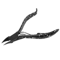 Pince à cuticules noire pour ongles incarnés, coupe-ongles, ciseaux de manucure, outil de pédicure, pince à peaux mortes