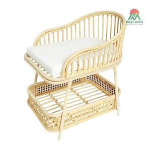 Cuna de ratán Nhat Minh con cambiador para bebés de 0 a 3 años, estilo tropical, cama para niños - Product Image 1