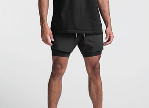 กางเกงขาสั้นออกกำลังกายผู้ชายสีดำ ระบายอากาศได้ดี แห้งเร็ว ผ้าตาข่าย ขายส่ง รับผลิตตามสั่ง เหมาะสำหรับยกน้ำหนัก ฟิตเนส ออกกำลังกาย วิ่ง และเล่นกีฬา - Product Image 5