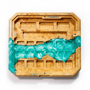 Portaplumas de resina epoxi con diseño de teclas de teclado, Portaplumas de resina con diseño de madera, Decoración artística de resina y madera, Regalo de aniversario, Portaplumas de resina verde, Regalo hecho a mano - Product Image 5