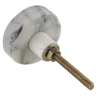 Poignées et boutons de meubles de boule de cristal de roche de marbre naturel en laiton de luxe armoires de cuisine porte tiroir plateau tirer poignée bouton
