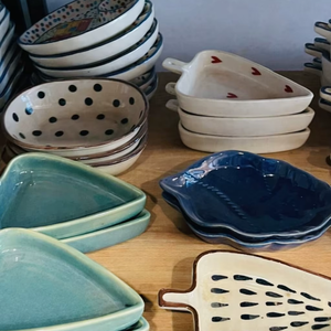 Ceramic <b>Serving</b> <b>Set</b> | Customized Design Hand-Painted Leaf Star Shaped Bowls | Decorative Porcelain Platters Eco-Friendly - Product Image 2