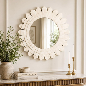 Espejo de Pared con Incrustaciones de Hueso Hecho a Mano, Diseño Moderno y Ecológico, Alta Calidad para Decoración del Hogar - Product Image 5