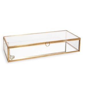 Handmade Glass Wedding Scroll <b>Box</b> Gold Metal Frame Invitation Gift Packaging Luxury <b>Keepsake</b> <b>Box</b> for Marriage Greeting Cards - Product Image 4
