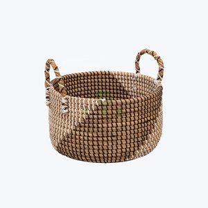 Lớn Châu Phi CuộN cỏ biển lưu trữ giỏ Vòng mô hình dệt <span class=keywords><strong>wicker</strong></span> giặt giỏ với xử lý đóng hộp lưu trữ Nhà Phụ kiện - Product Image 1