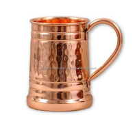 Tasse en cuivre et en acier inoxydable, martelée, avec poignée en laiton, tasse de mule de moscou, 1 pièce de 16oz