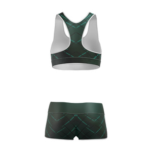 Conjunto de Sujetador Deportivo y Pantalones Cortos para Mujer, Sublimado, para Gimnasio, Fitness, Yoga, Ropa Deportiva de Alta Elasticidad, Proveedor Mayorista - Product Image 2