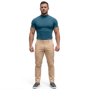 Nueva Camiseta de Manga Corta para Hombre, Elástica, Casual, Corte Regular, Bordada, de Poliéster y Algodón, Ecológica - Product Image 2