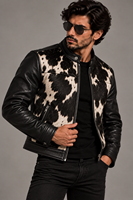 Veste de motard en cuir de vache véritable de qualité supérieure pour homme, noir et blanc, style café racer, veste streetwear de luxe personnalisée pour homme