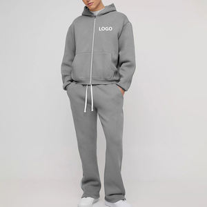 Ensemble de survêtement personnalisé en coton biologique épais 2 pièces pour homme : sweat à capuche et pantalon amples et oversize - Product Image 2