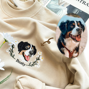 맞춤형 편안한 여성용 고양이 자수 후드티 & 스웨트셔츠 사진 색상 선택 가능 - Product Image 5