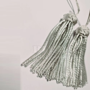 OEM Long Silver Fringe <b>Tassel</b> with Cord Wholesale Clerical <b>Tassel</b> Bullion Wire Metallic Wire for Apparel Garment Home Textile - Product Image 6