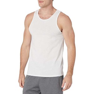 Débardeur en coton blanc pour homme, col rond, couleur unie, décontracté, tricoté, sans manches - Product Image 6
