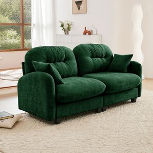 Elegante Divano a Due Posti in Tessuto Chenille Trapuntato, Divano Componibile Cloud con Schiuma ad Alta Densità, Design Ergonomico, Facile da Installare per Soggiorno - Product Image 2