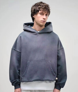 Sweat à capuche unisexe surdimensionné en coton 100% 350 g/m² pour homme, taille plus, hiver - Product Image 5