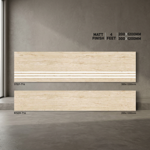 กระเบื้องพอร์ซเลนวิสตาร์ ขนาด 300x1200 มม. ผิวด้านเคลือบเมทัลลิก ลายเลียนแบบ ป้องกันการลื่น สำหรับบันไดภายนอก หรูหรา - Product Image 4