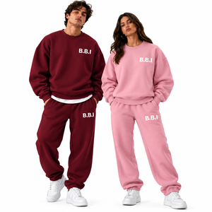 custom couple tracksuit set mens <b>navy</b> <b>blue</b> sweatshirt sweatpants <b>womens</b> sage green fleece crewneck <b>joggers</b> matching winter suit - Product Image 3