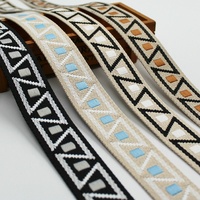 Sangle en jacquard tissée personnalisée à double face en polyester haute ténacité de 38 mm à motif ethnique pour sangles de sac