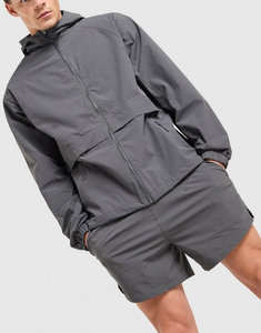 Men Activewear Quarter <b>Zip</b> Tracksuit Men Hoodie Shorts Set Quick Dry Windbreaker Nylon Tracksuit - Product Image 4