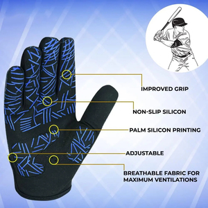 Gants de frappe de baseball en cuir personnalisables pour la protection des mains, sublimation, meilleure qualité, prix de gros - Product Image 3