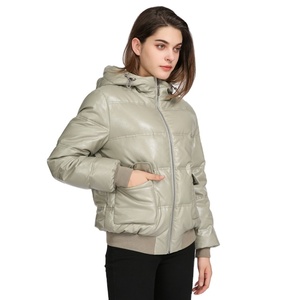 Chaqueta Corta Acolchada de Plumón para Mujer, Casual, con Lentejuelas y Encaje, con Cierre, Impermeable, Ecológica, de Poliéster Tejido, para Invierno - Product Image 6