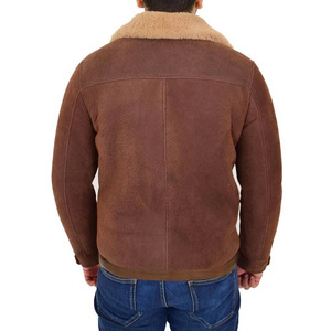 High Quality Men's Raf B3 Aviator Sheep Skin Leather Bomber Winter Flying <b>Pilot</b> <b>Jacket</b> Coat Made By Wings Traders - Product Image 2