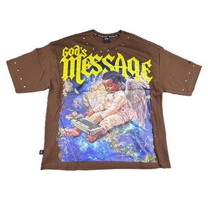 T-shirt homme noir oversize streetwear, imprimé graphique Divine Letter, coton, manches courtes, décontracté, fournisseur du Bangladesh. - Product Image 6