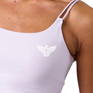 Débardeur de sport décontracté pour femme, rose clair, à double bretelle, court, respirant, en maille unie, extensible, pour yoga et entraînement, sans manches - Product Image 5