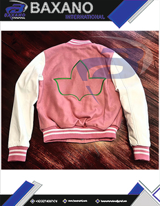 Alpha | Kapa | Alpha Sorority Varsity <b>Jacket</b> for women Stylish Regular Stand Pink <b>White</b> Sleeve Greek Embroidered Logo AKA <b>Jacket</b> - Product Image 6