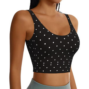 บราโยคะแบบเรียบง่าย ระบายอากาศได้ดี สีดำ ลายจุดขาว ไม่มีสายรัดด้านหน้า ไซส์ใหญ่ ซับเหงื่อได้ดี รองรับทรงได้ดีเยี่ยม บราออกกำลังกาย - Product Image 4