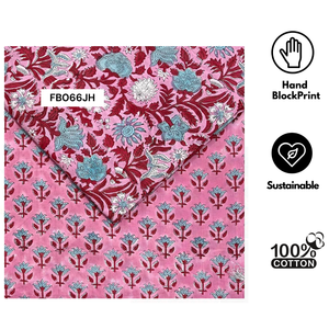 Textil Decorativo para el Hogar con Estampado a Mano Moderno de Jaipur, Diseño Floral Indio, 100% Algodón Tejido Puro, Ecológico, Duradero, Suave, Tinte No Tóxico - Product Image 2